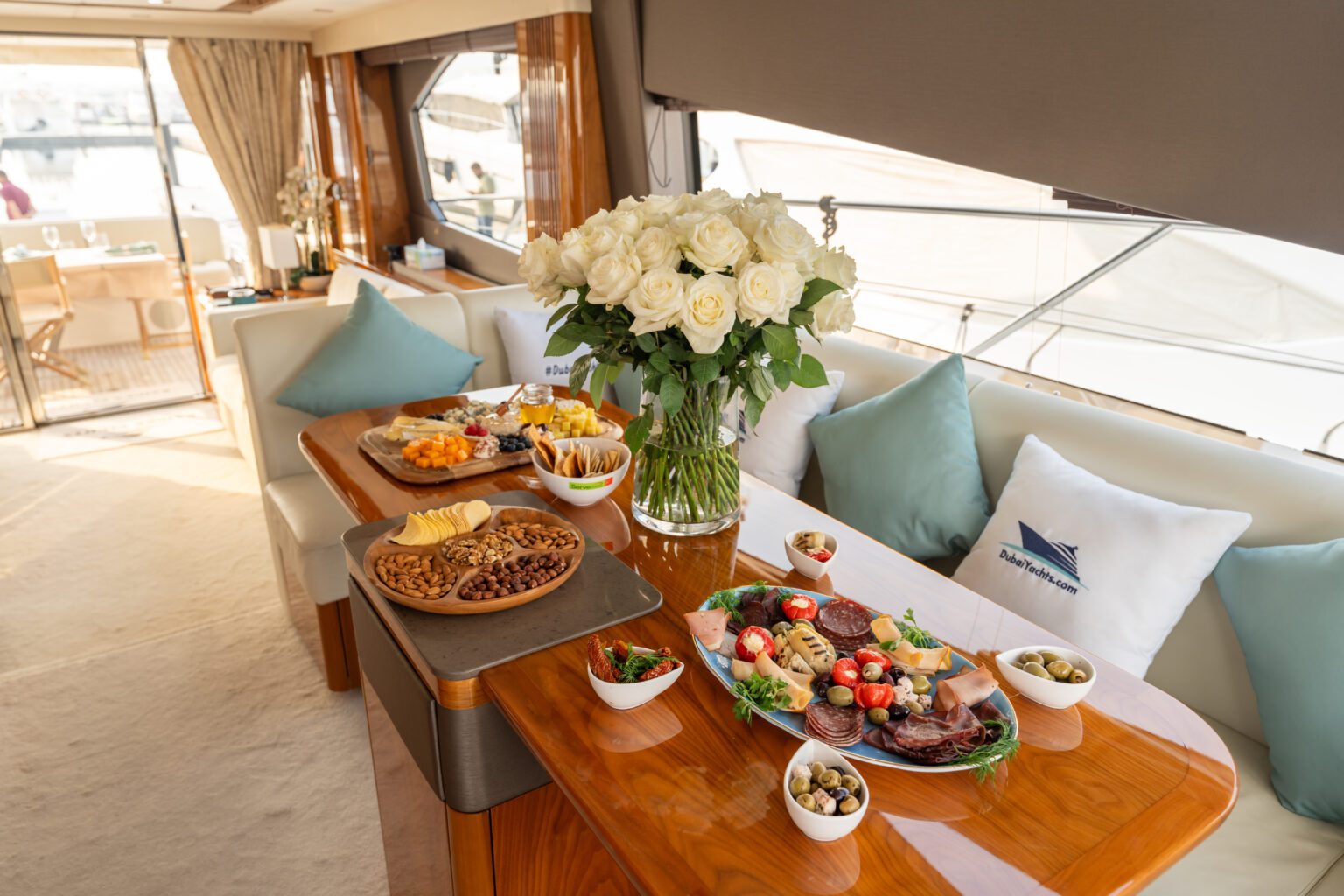 Delicious meals served on Dubai Yachts