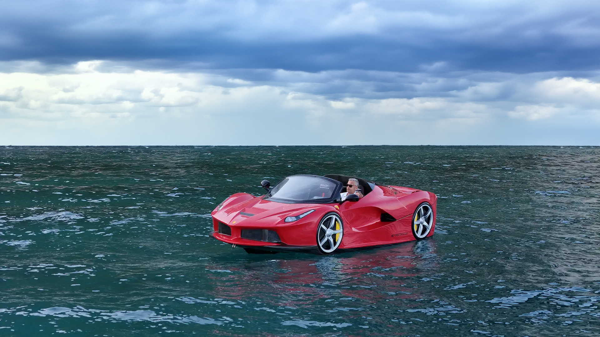 Man enjoying jet car ride in Dubai