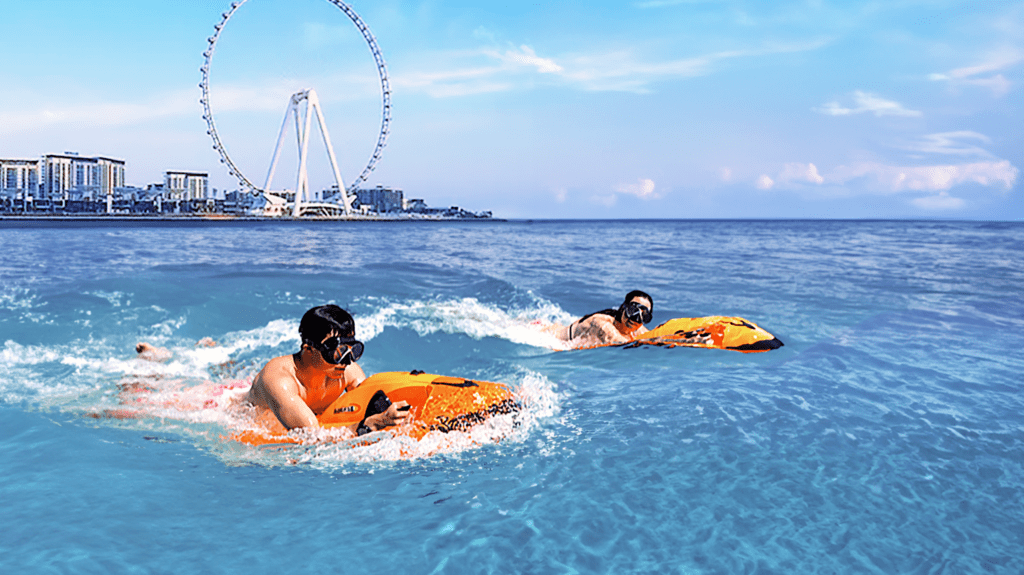 couples enjoying seabob underwater scooter ride in Dubai