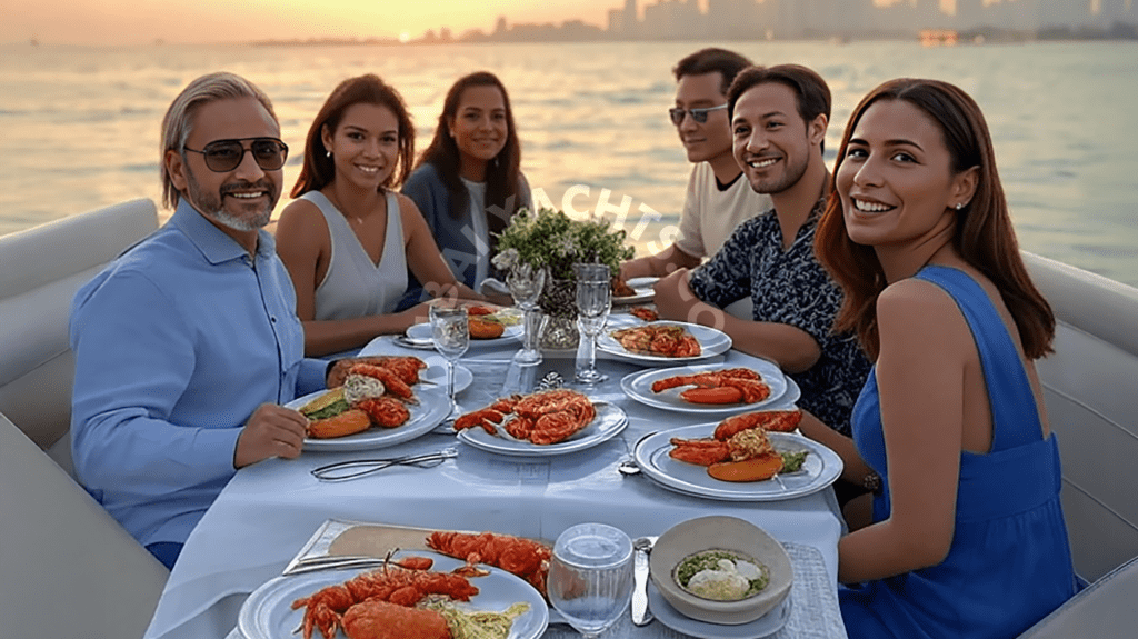 Seafood Dining in Luxury Yacht